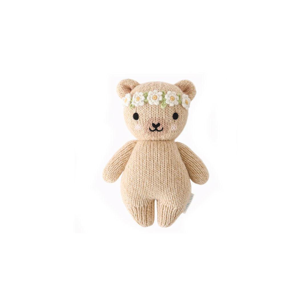 Cuddle + Kind Baby Animal - Baby Honey Bear - Floral Crown - Ivory