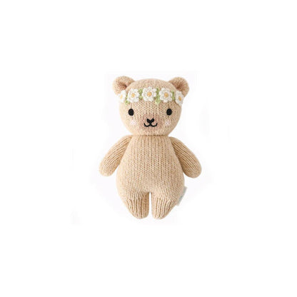 Cuddle + Kind Baby Animal - Baby Honey Bear - Floral Crown - Ivory