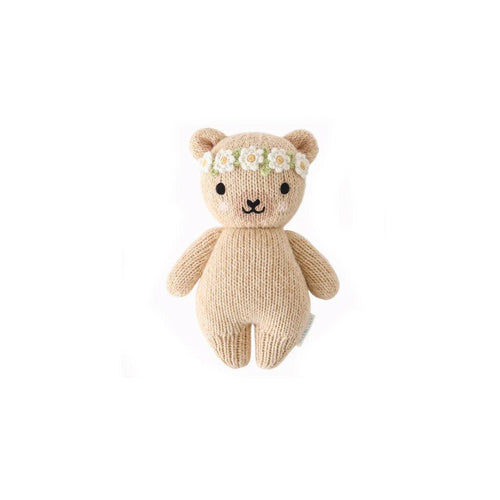 Cuddle + Kind Baby Animal - Baby Honey Bear - Floral Crown - Ivory