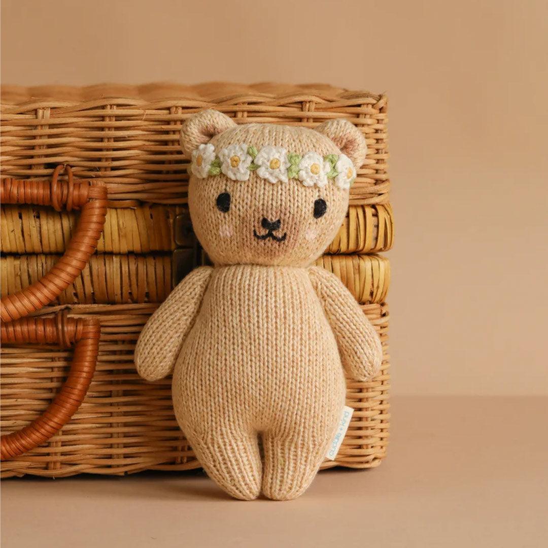 Cuddle + Kind Baby Animal - Baby Honey Bear - Floral Crown - Ivory