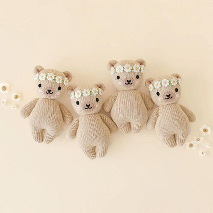 Cuddle + Kind Baby Animal - Baby Honey Bear - Floral Crown - Ivory