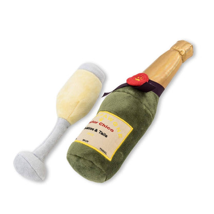 Jojo Modern Pets - Champawgne-Cheers Crinkle and Squeaky Plush Dog Toy Combo