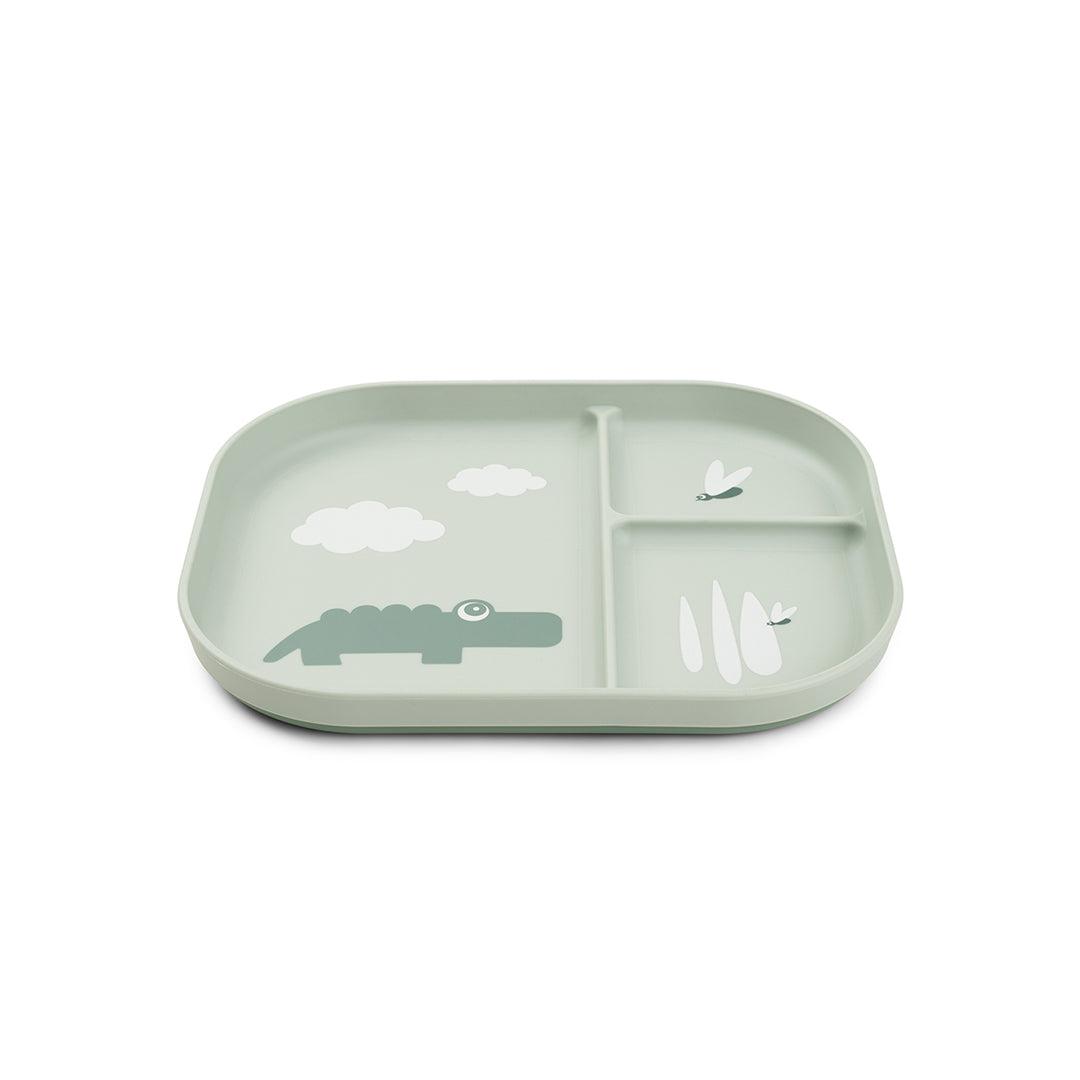 Done by Deer Foodie Compartment Plate - Green - Croco