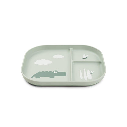 Done by Deer Foodie Compartment Plate - Green - Croco