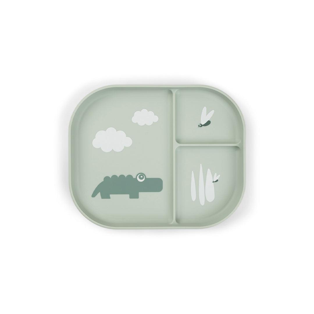 Done by Deer Foodie Compartment Plate - Green - Croco