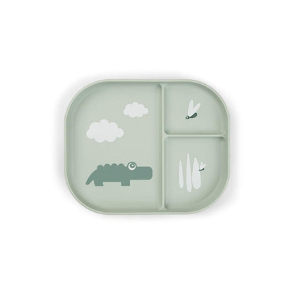 Done by Deer Foodie Compartment Plate - Green - Croco