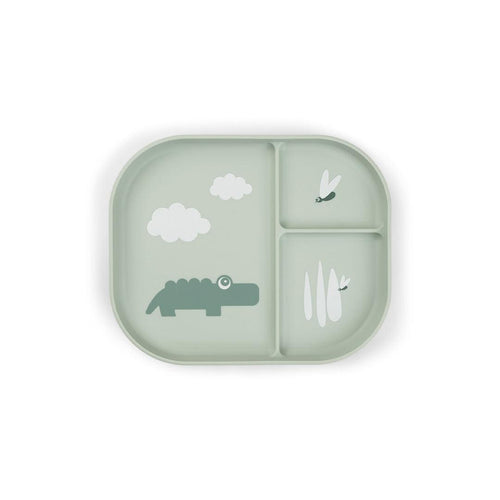 Done by Deer Foodie Compartment Plate - Green - Croco
