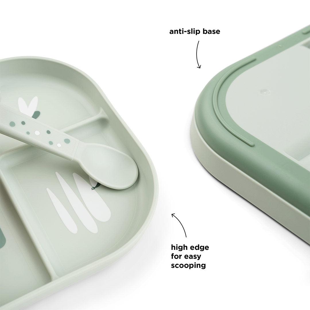Done by Deer Foodie Compartment Plate - Green - Croco