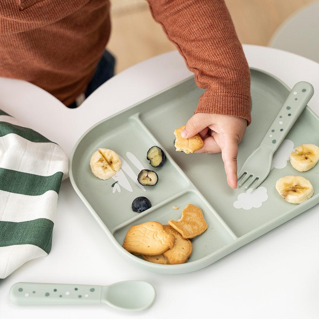 Done by Deer Foodie Compartment Plate - Green - Croco