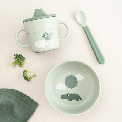 Done by Deer Foodie First Meal Set  - Green - Happy Clouds