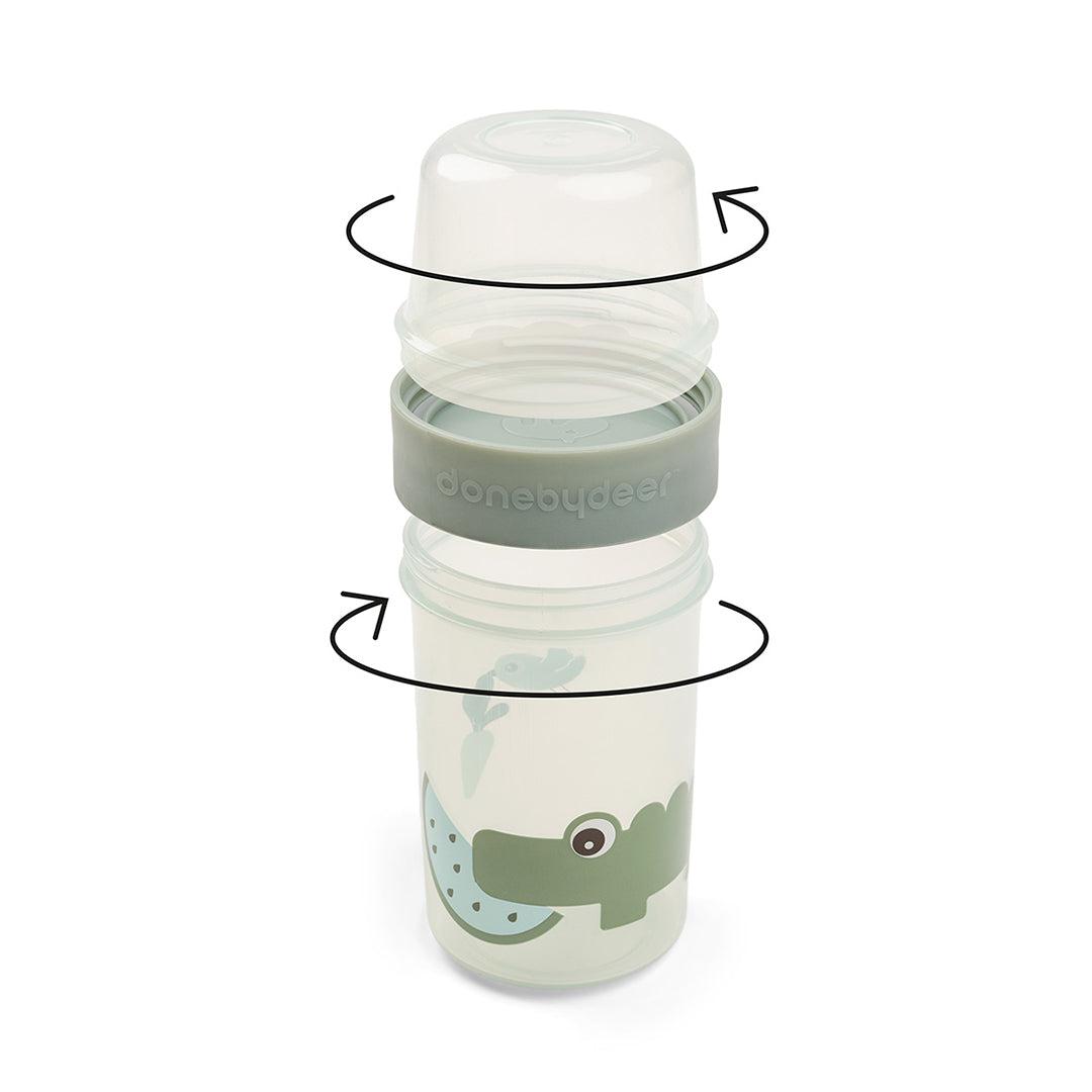 Done by Deer To Go 2-Way Snack Container - Green - Croco