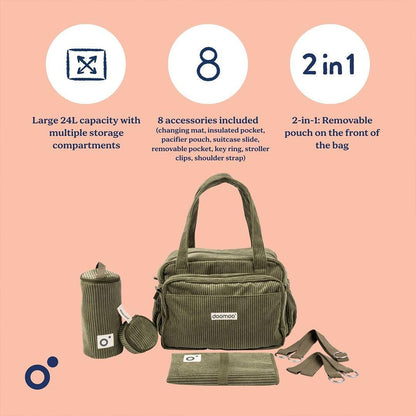 Doomoo Changing Bag - Fluffy Corduroy Khaki