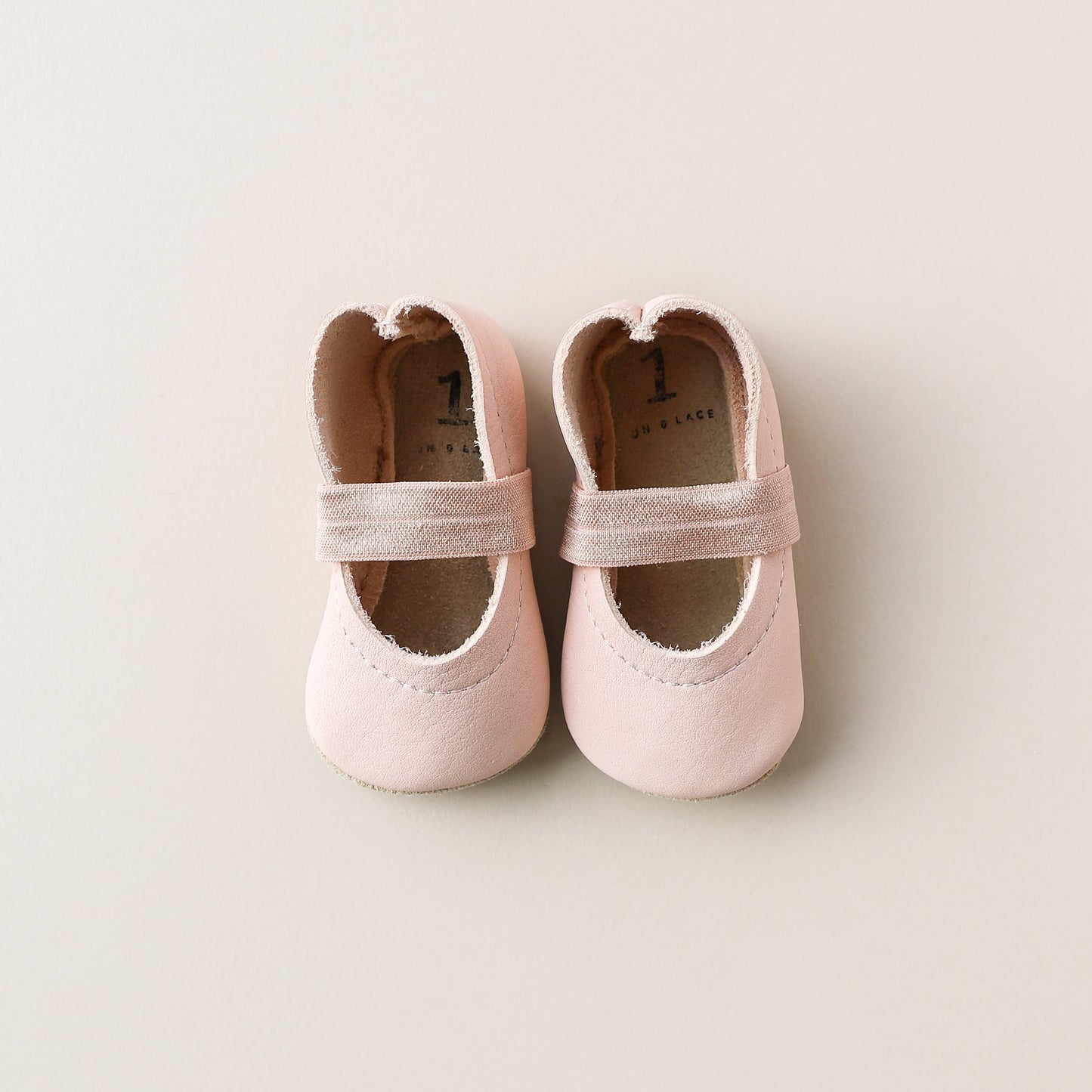 Baby Leather Mary Janes in Blush