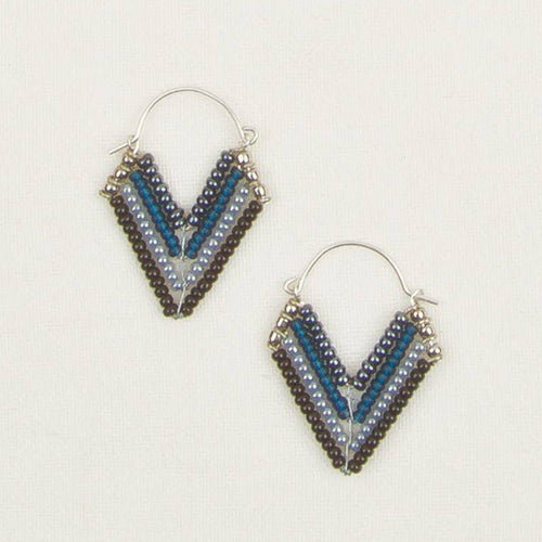 Chevron Bead Hoop Earrings