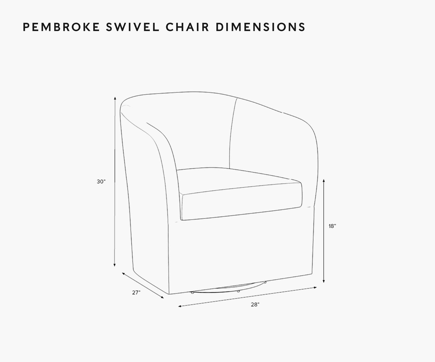 Pembroke Swivel Chair - Garden Party Blue