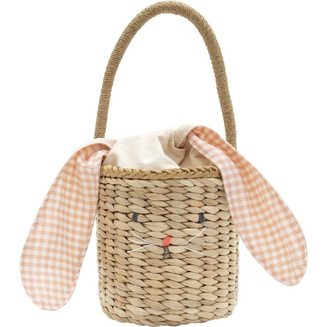 Gingham Bunny Straw Bag