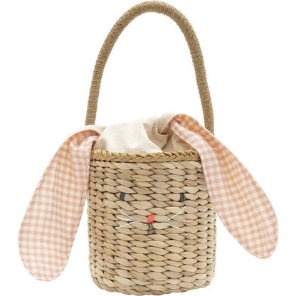 Gingham Bunny Straw Bag