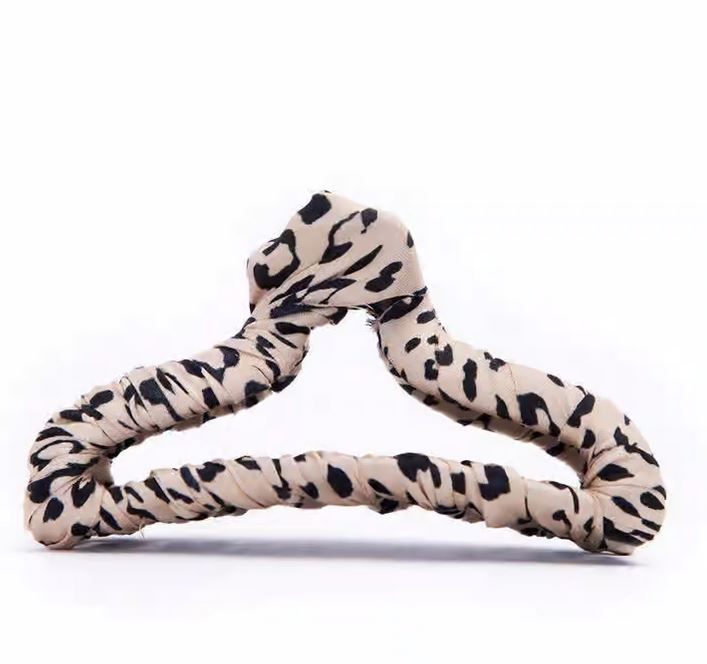 Leopard Satin Wrapped Claw Clip