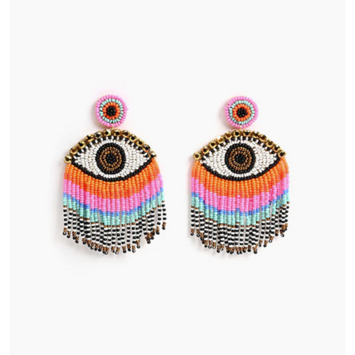 Rainbow Evil Eye Earrings