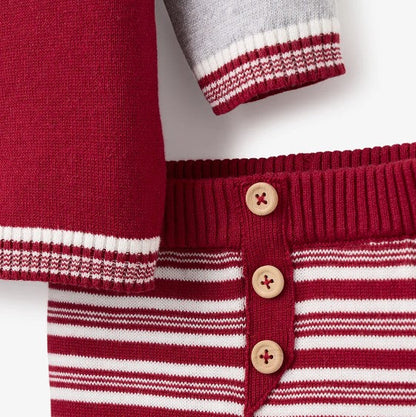 Santa Baby Varsity Jacket & Striped Pant Set