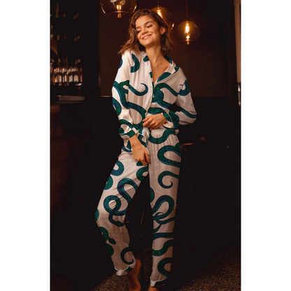 Maya Emerald Snake TWO-PIECE Lounge Set