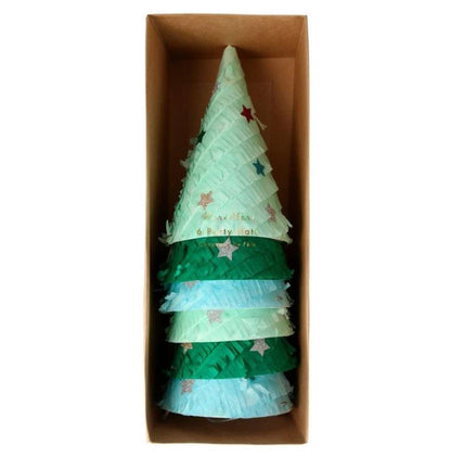 Fringed Christmas Tree Party Hats