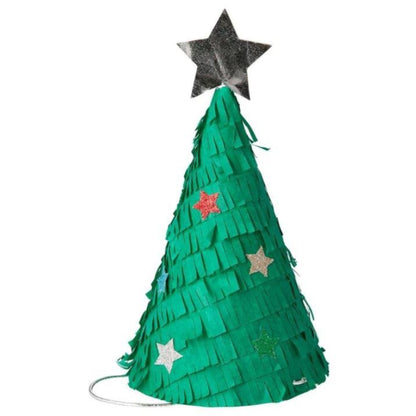 Fringed Christmas Tree Party Hats