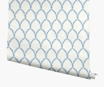Laurel Wallpaper - Blue & White