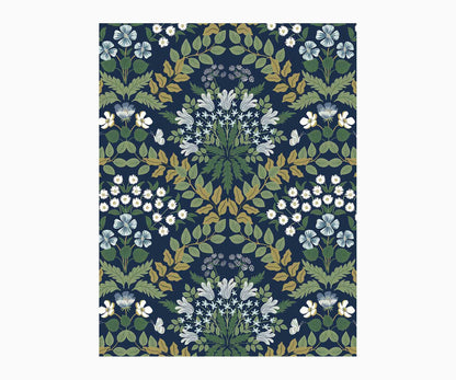 Bramble Wallpaper Sample - Navy