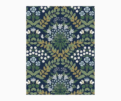 Bramble Wallpaper Sample - Navy