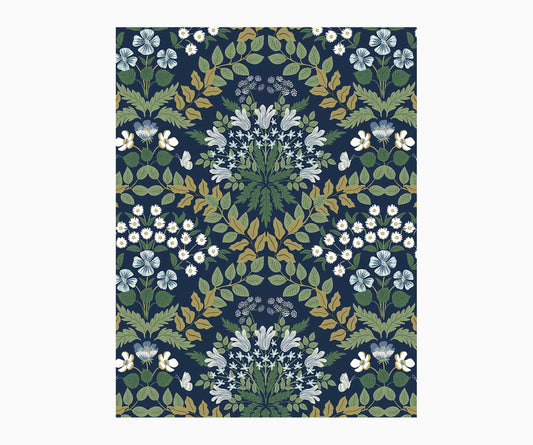 Bramble Wallpaper Sample - Navy