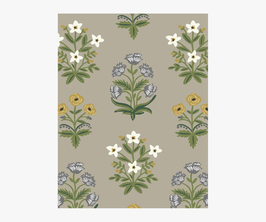 Mughal Rose Wallpaper Sample - Linen