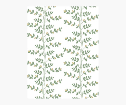 Climbing Vines Wallpaper Sample - White & Metallic Gold