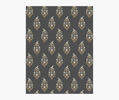 Paisley Wallpaper Sample - Black